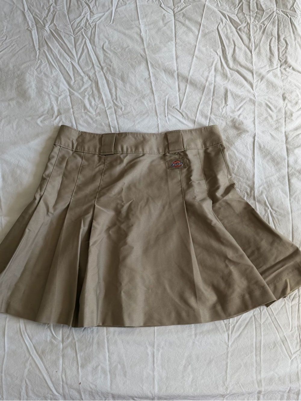 Dickies Khaki A-Line Pleated Skater Skirt